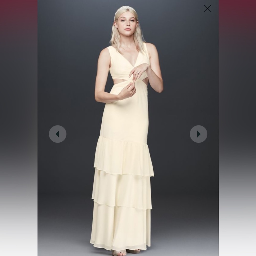 FAME AND PARTNERS LENNOX GEORGETTE CUTOUT DRESS